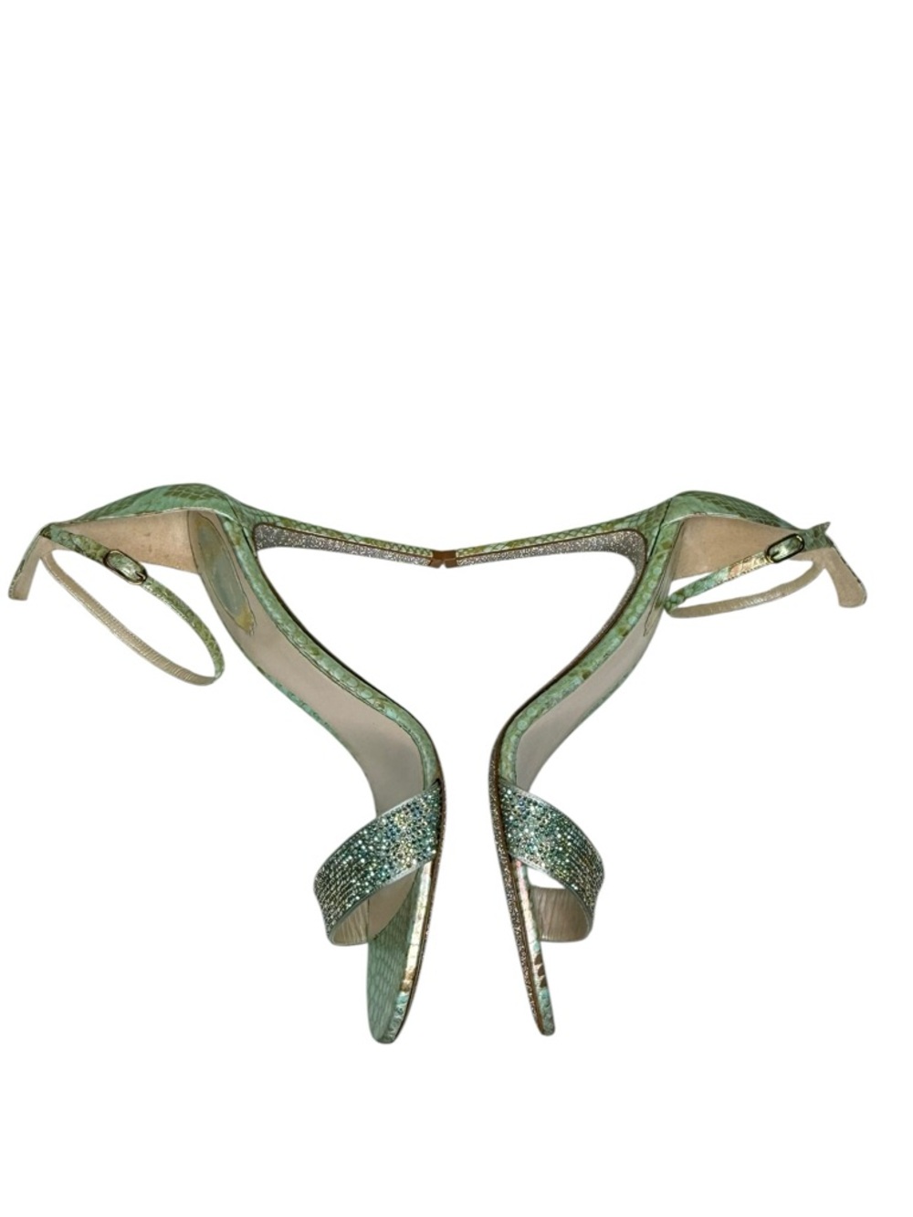 Rene Caovilla Python-Print Stiletto Cocktail Sandals Luxury Wedding size 41 - Picture 5 of 9